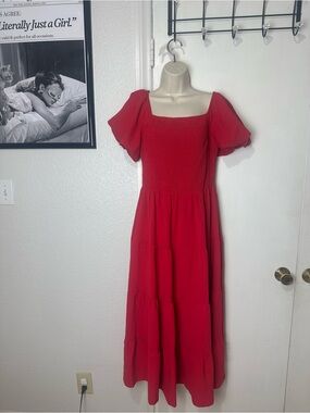Pretty garden red maxi dress